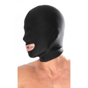 BDSM maska Spandex Open Mouth Hood