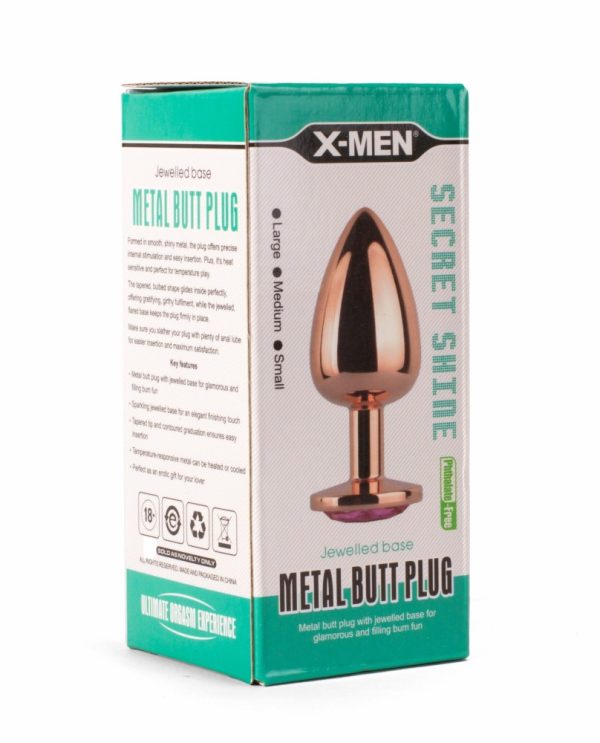 X-MEN Secret Shade Metal Butt Plug Rose M_1