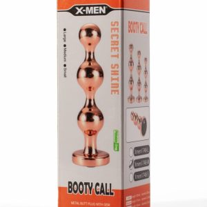 X-Men Secret Shine Booty Call Metal Butt Plug with Gem Gold M_3