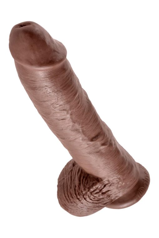 10 Inch Cock with Balls - smeđi - Slika 3