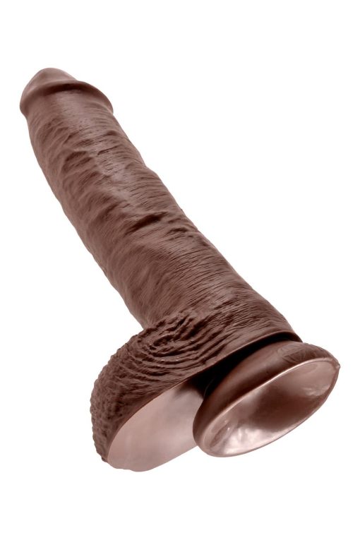 10 Inch Cock with Balls - smeđi - Slika 4