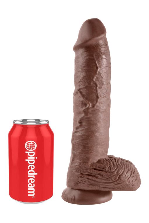 10 Inch Cock with Balls - smeđi - Slika 2