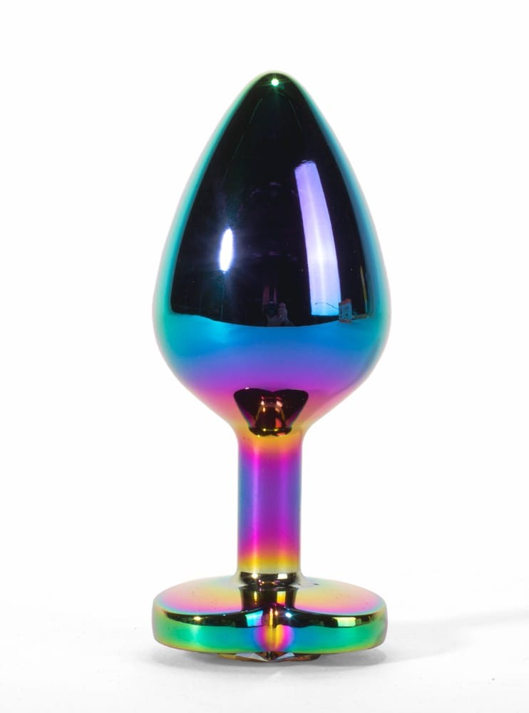 Secret Shine Metalni Butt Plug Rainbowheart S - Slika 7