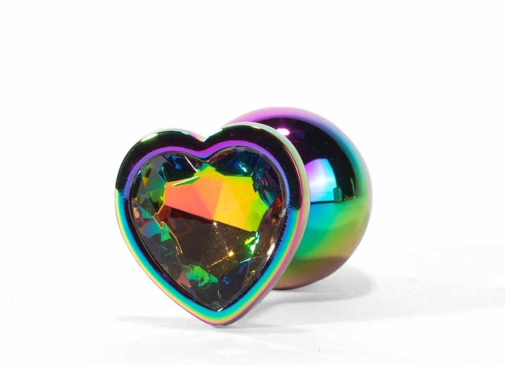 Secret Shine Metalni Butt Plug Rainbowheart S - Slika 4